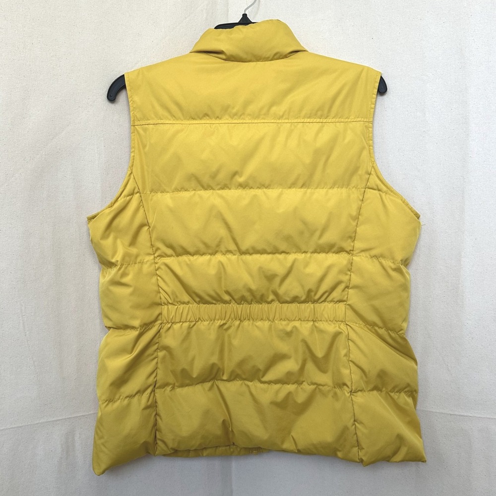 Lands' End Mustard Yellow Quilted 80% Down Puffer Vest Size M 10-12 Zip *READ - Picture 5 of 9